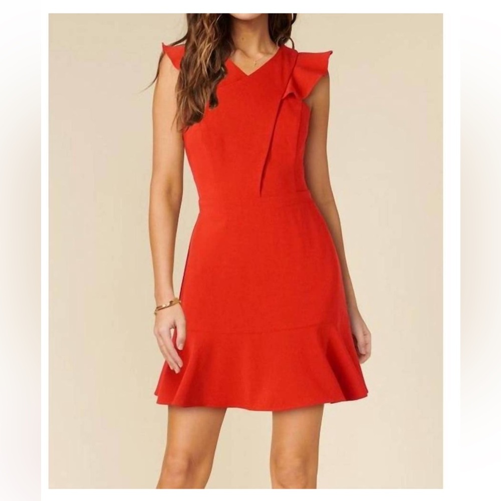 ADELYN RAE hannah crepe mini dress in red. Worn once.